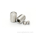 Stainless steel hex socket set screws with cone point